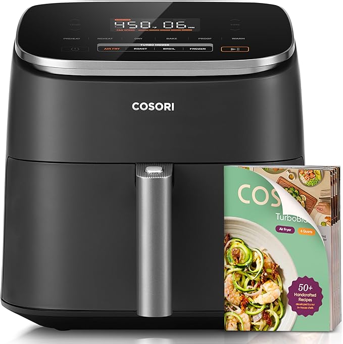 Cosori 9-in-1 TurboBlaze Air Fryer 6 Qt – PFAS-Free, Dark Gray